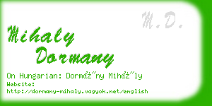 mihaly dormany business card